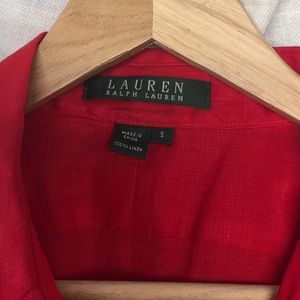LAUREN RALPH LAUREN LINEN BUTTON DOWN. EUC